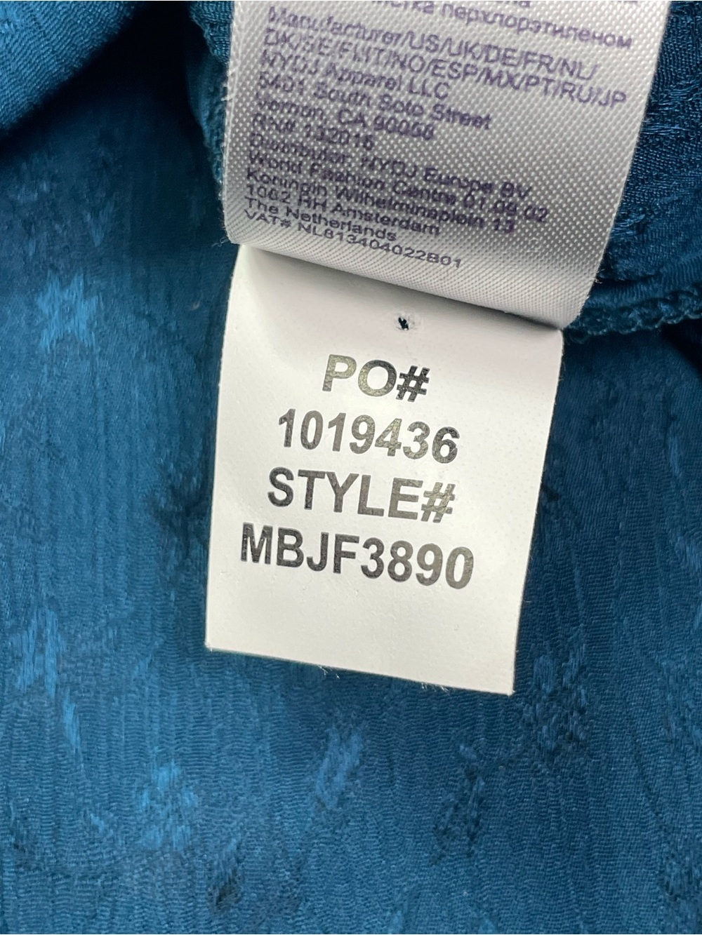 NYDJ Teal Ruffle Split-Sleeve Blouse - Picture 12 of 16